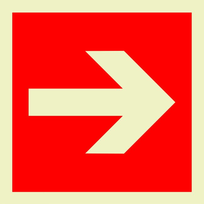 Sinal de seta de localização de equipamentos de combate a incêndio