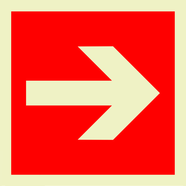 Sinal de seta de localização de equipamentos de combate a incêndio