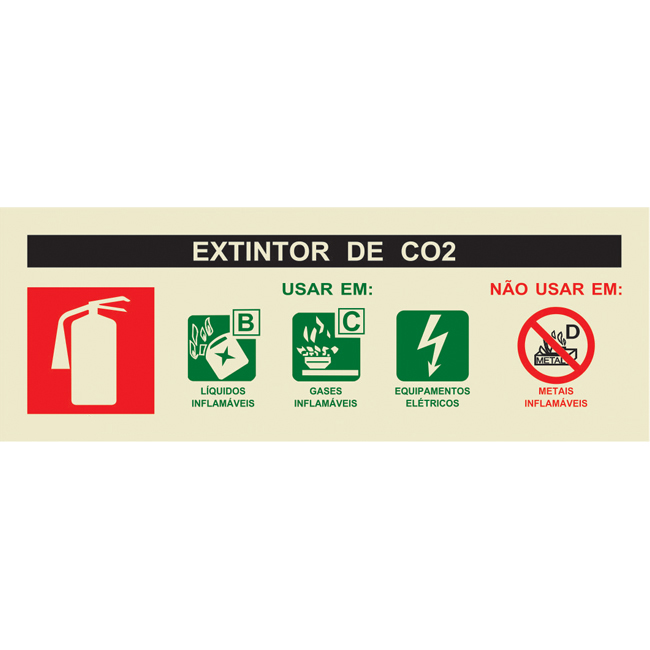 Sinal de agente extintor de água