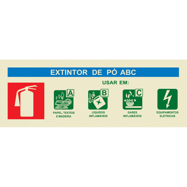 Sinal de agente extintor de água