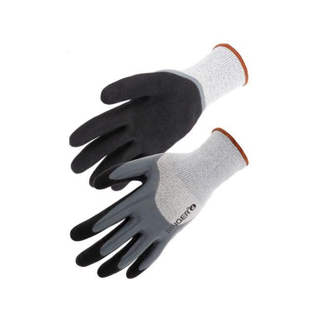 Luva Proteção ao Corte D, Fibra HPPE/Nitrilo